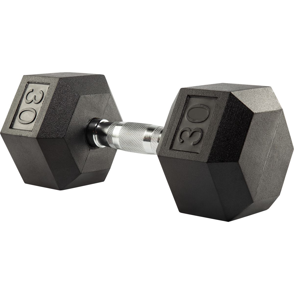 Evoke 30 lb Rubber Hex Dumbbell