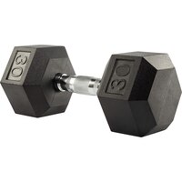 Evoke 30 lb Rubber Hex Dumbbell Front_Angled_Left