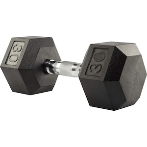Evoke 30 lb Rubber Hex Dumbbell