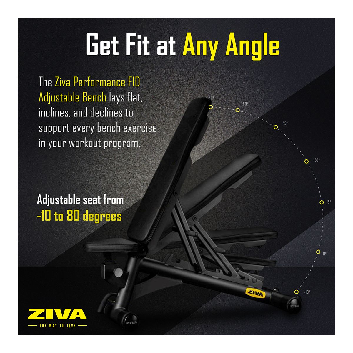 Ziva discount adjustable bench