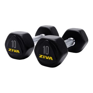 Ziva RPU 10 lb Hexagon Dumbbell Set
