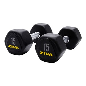 Ziva RPU 15 lb Hexagon Dumbbell Set
