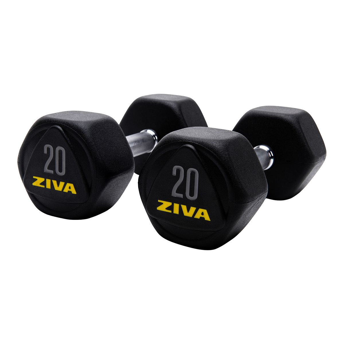 Image of Ziva RPU 20 lb Hexagon Dumbbell Set