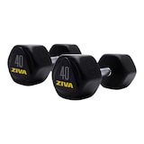 Ziva RPU 40 lb Hexagon Dumbbell Set Front_Angled_Left