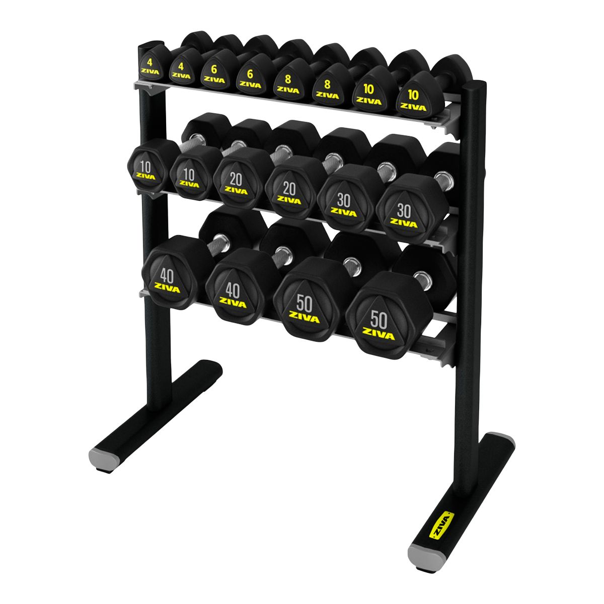 Ziva Tribells And Dumbbells Rack Front_Angled_Left