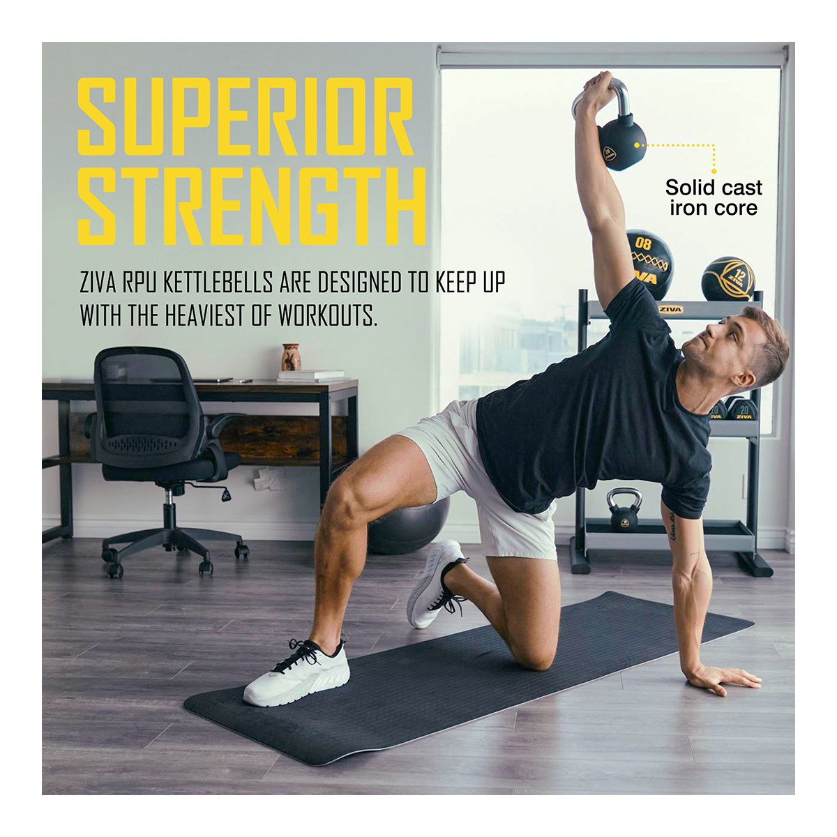 Ziva RPU 50 lb Kettlebell