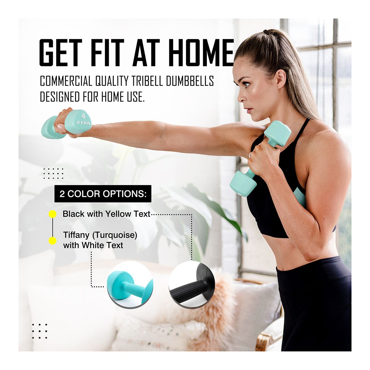 Ziva Chic RPU 2 lb Tribell Dumbbell Set Composite_or_Mixed