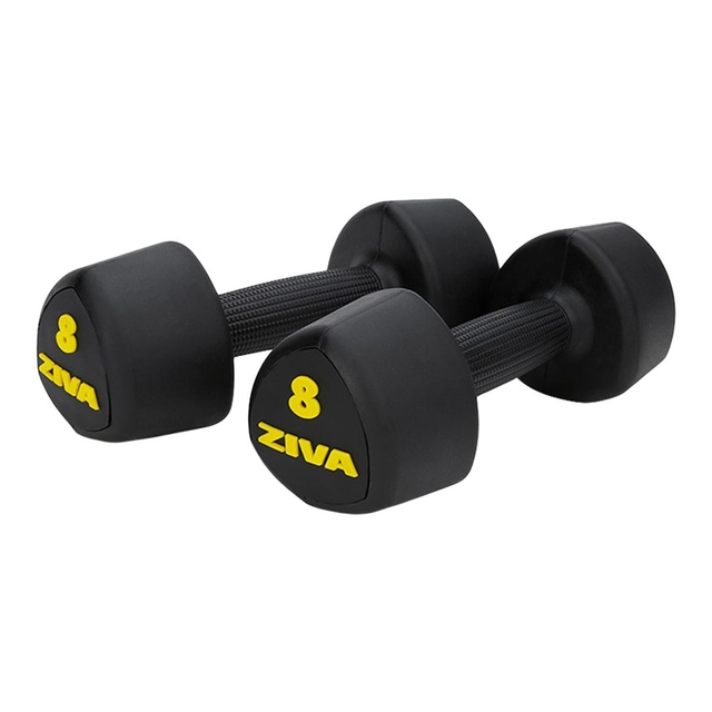 Ziva RPU 8 lb Tribell Dumbbell Set Front_Angled_Right