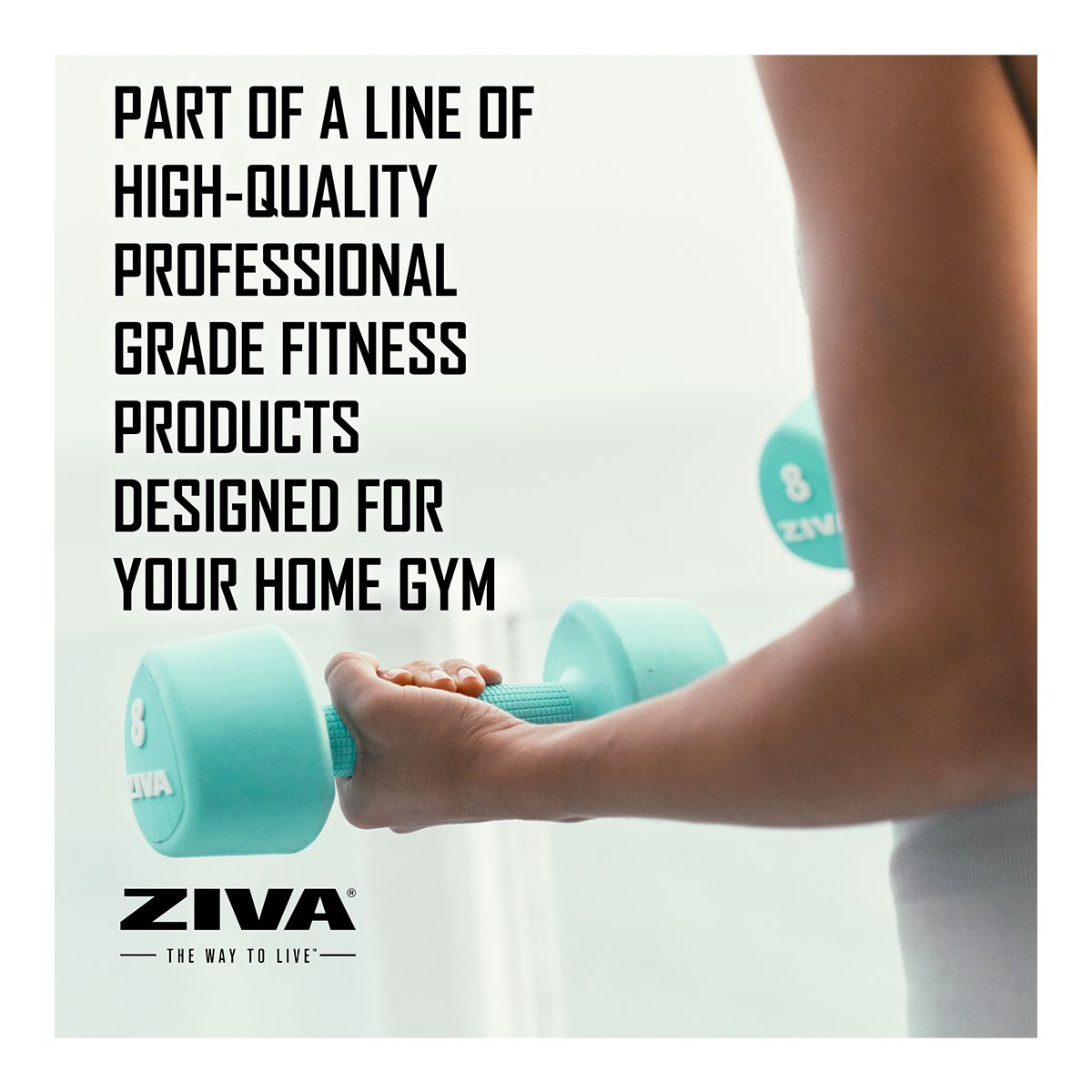 Ziva Chic RPU 8 lb Tribell Dumbbell Set Back_Angled_Left