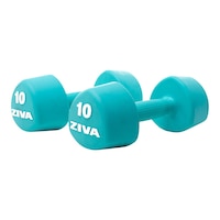 Ziva Chic RPU 10 lb Tribell Dumbbell Set Front_Angled_Right