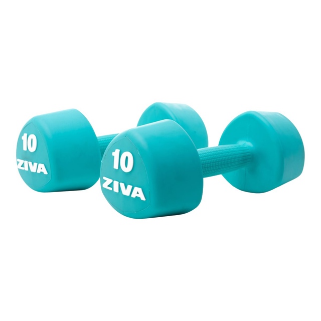 Ziva Chic RPU 10 lb Tribell Dumbbell Set Front_Angled_Right