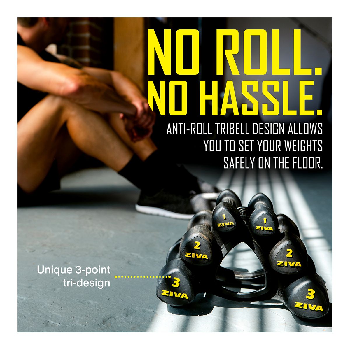 Ziva RPU 12 lb Tribell Dumbbell Set Front_Elevated