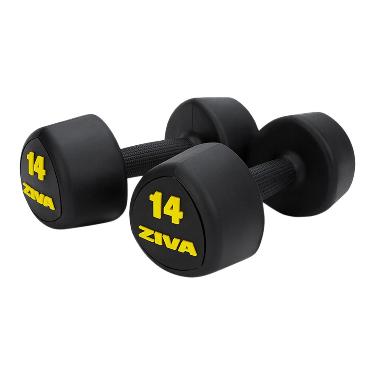 Ziva RPU 14 lb Tribell Dumbbell Set Front_Angled_Left