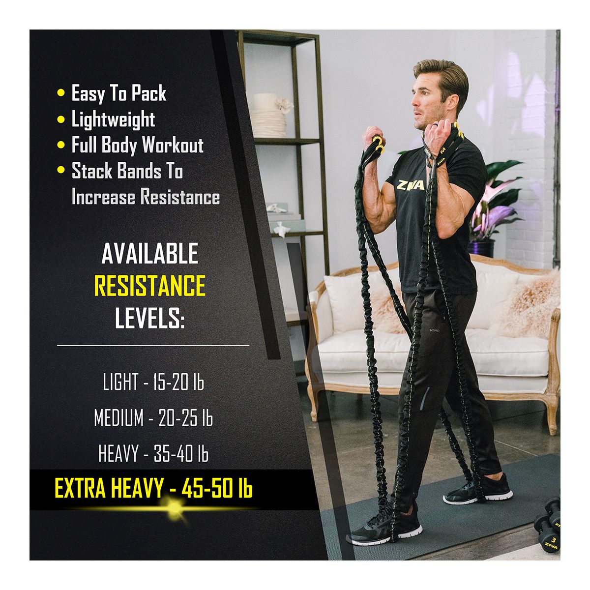 Ziva Resistance Tube with Safety Sleeve - Heavy
