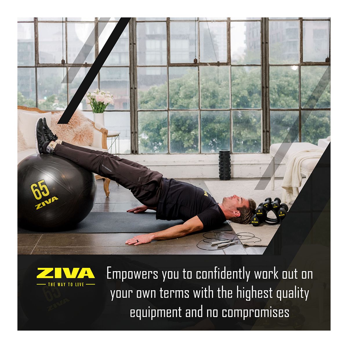 Ziva 65cm Anti-Burst Ball With Hand Pump