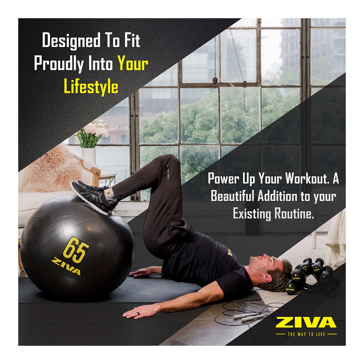 Ziva 65cm Anti-Burst Ball With Hand Pump