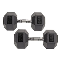Balancefrom Rubber Hex Dumbbells 45 lbs Front_Flat