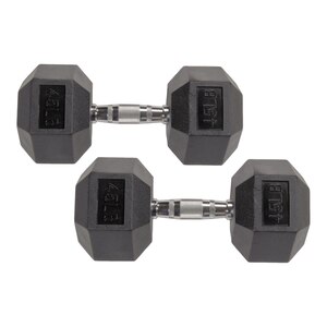 Balancefrom Rubber Hex Dumbbells 45 lbs