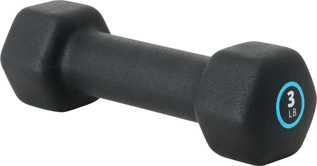 Evoke Neoprene Dumbbell 3 lbs Front_Three_Fourths_Angled_Left