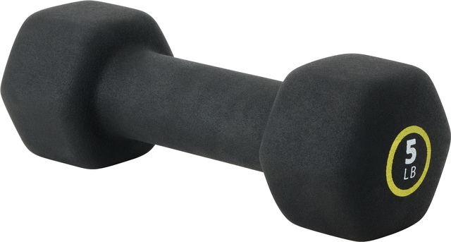 Evoke Neoprene Dumbbell 5 lbs Front_Three_Fourths_Angled_Left