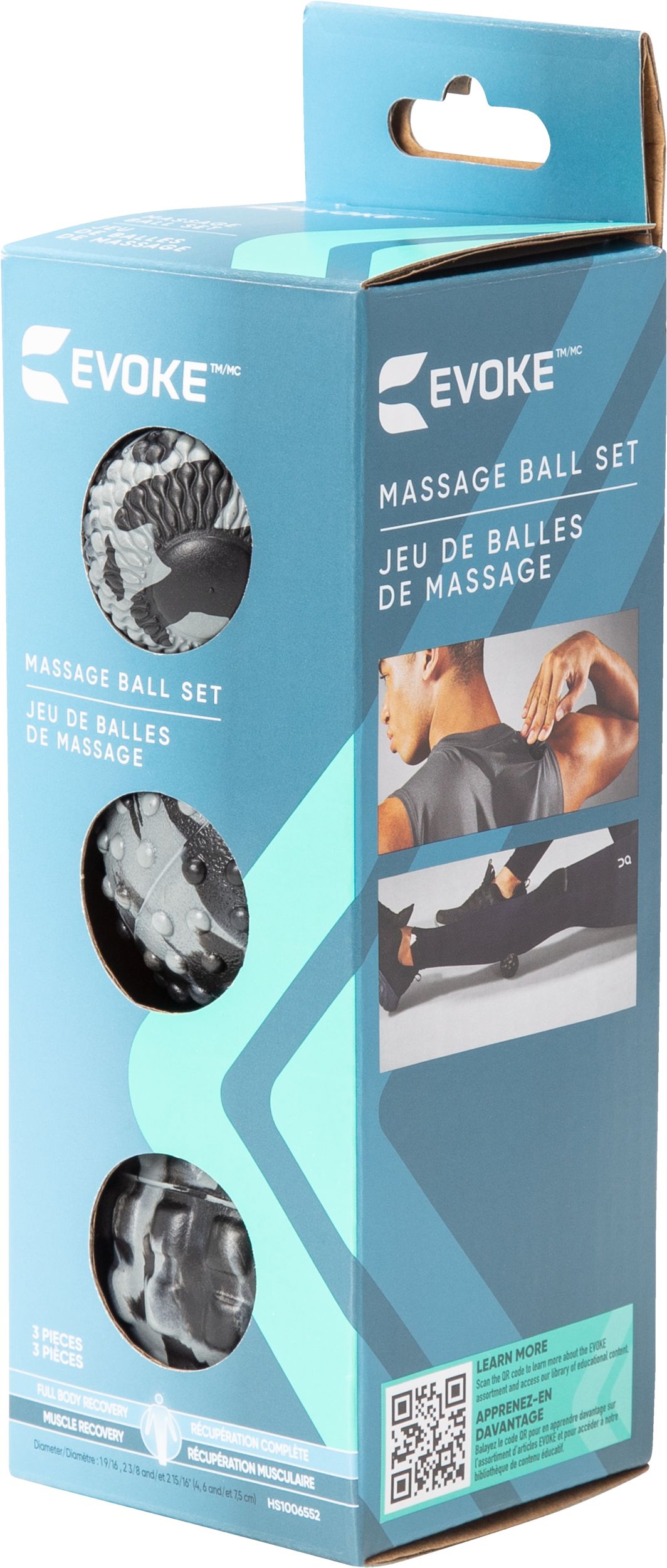 Evoke Massage Ball Set Front_Three_Fourths_Angled_Left