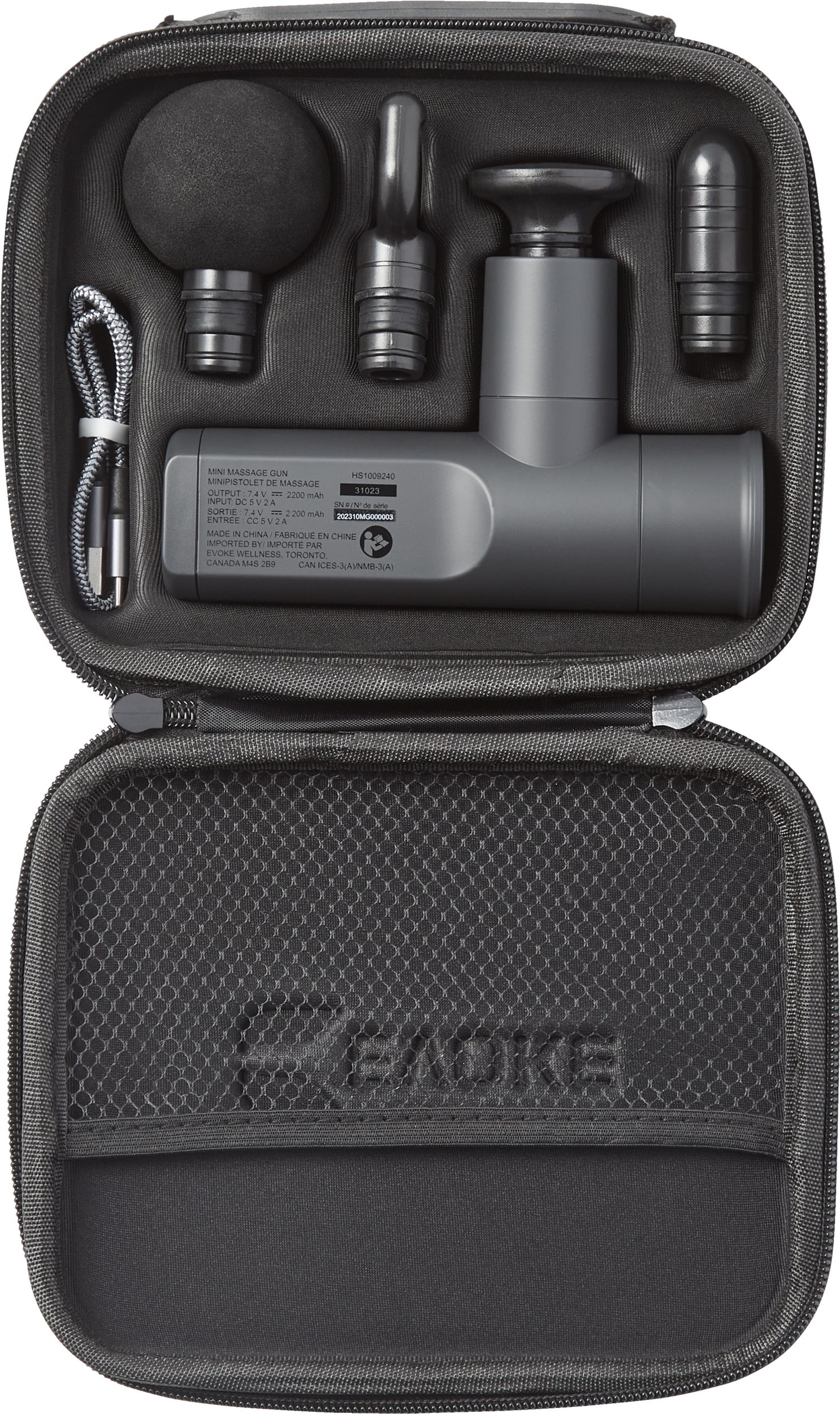 Evoke Mini Massage Gun Overhead_Flat