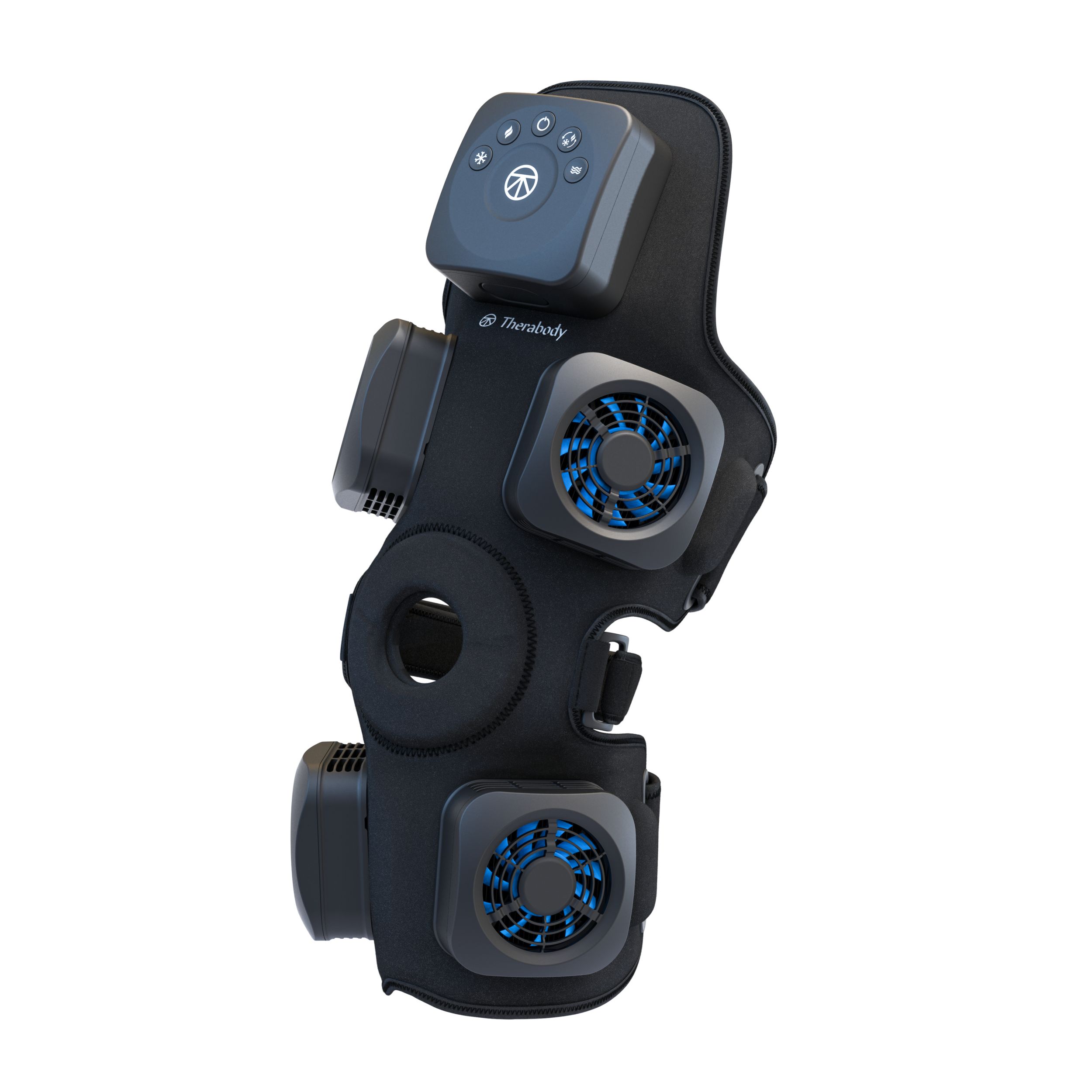 Therabody Recoverytherm Knee Wrap Front_Three_Fourths_Angled_Left