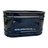 Cold Plunge Tub High Gloss Jet Black Front_Angled_Right