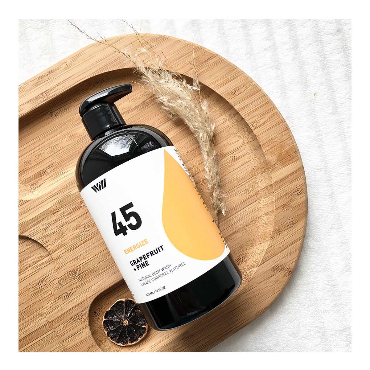 Way of Will Energize Natural Body Wash 16 oz - Grapefruit + Pine Front_Flat