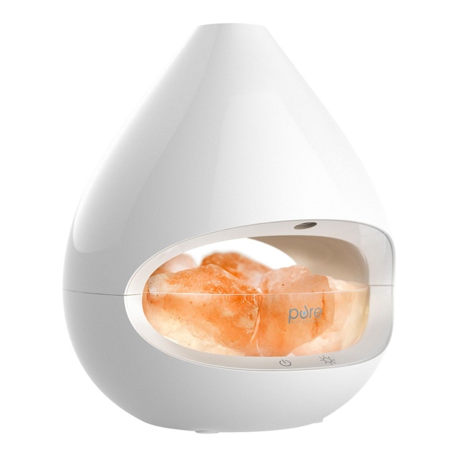 Pureglow Himalayan Salt Rock Lamp And Oil Diffuser Front_Angled_Right