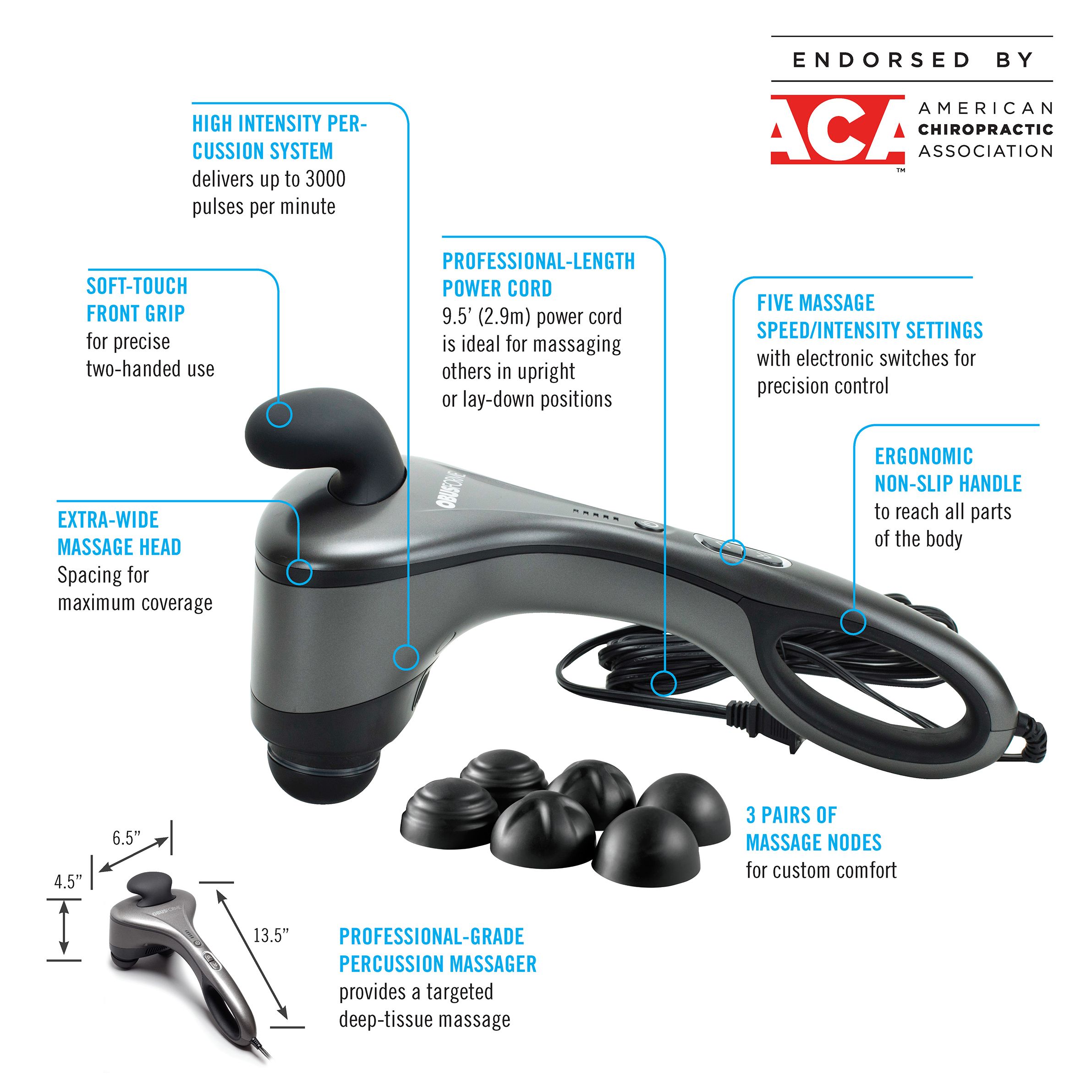 ObusForme Pro Body Percussion Back Massager Side_Left