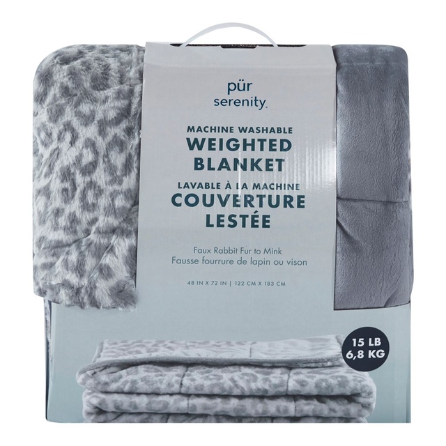 Pur Serenity 15 lb Rabbit Faux Fur Washable Weighted Blanket SportChek