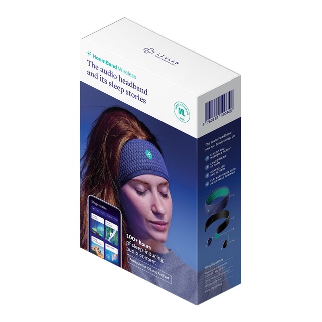 SleepScore Hoomband Wireless Audio Sleep Headband Front_Three_Fourths_Angled_Left
