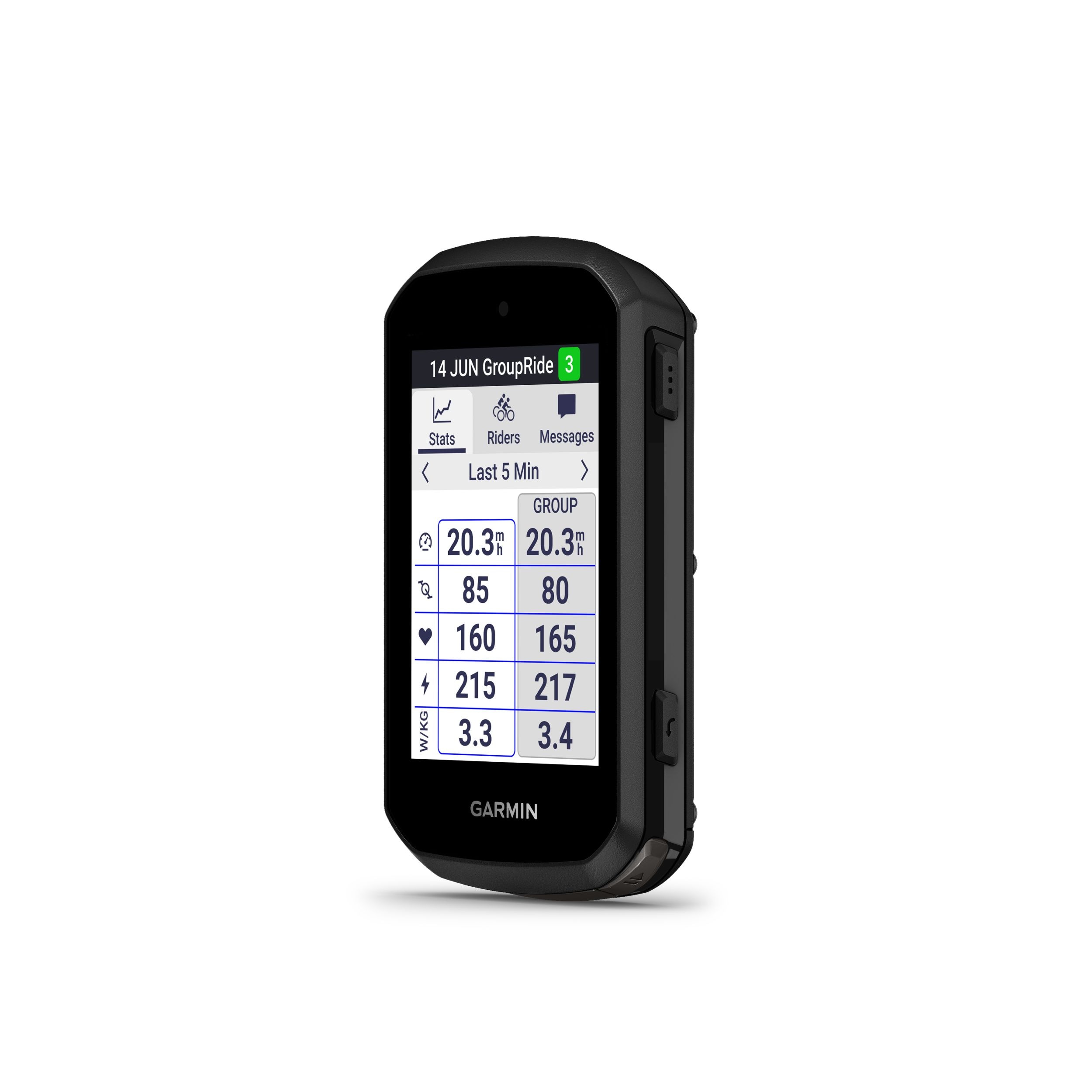 Garmin Edge® 850 GPS Cycling Computer Front_Angled_Left