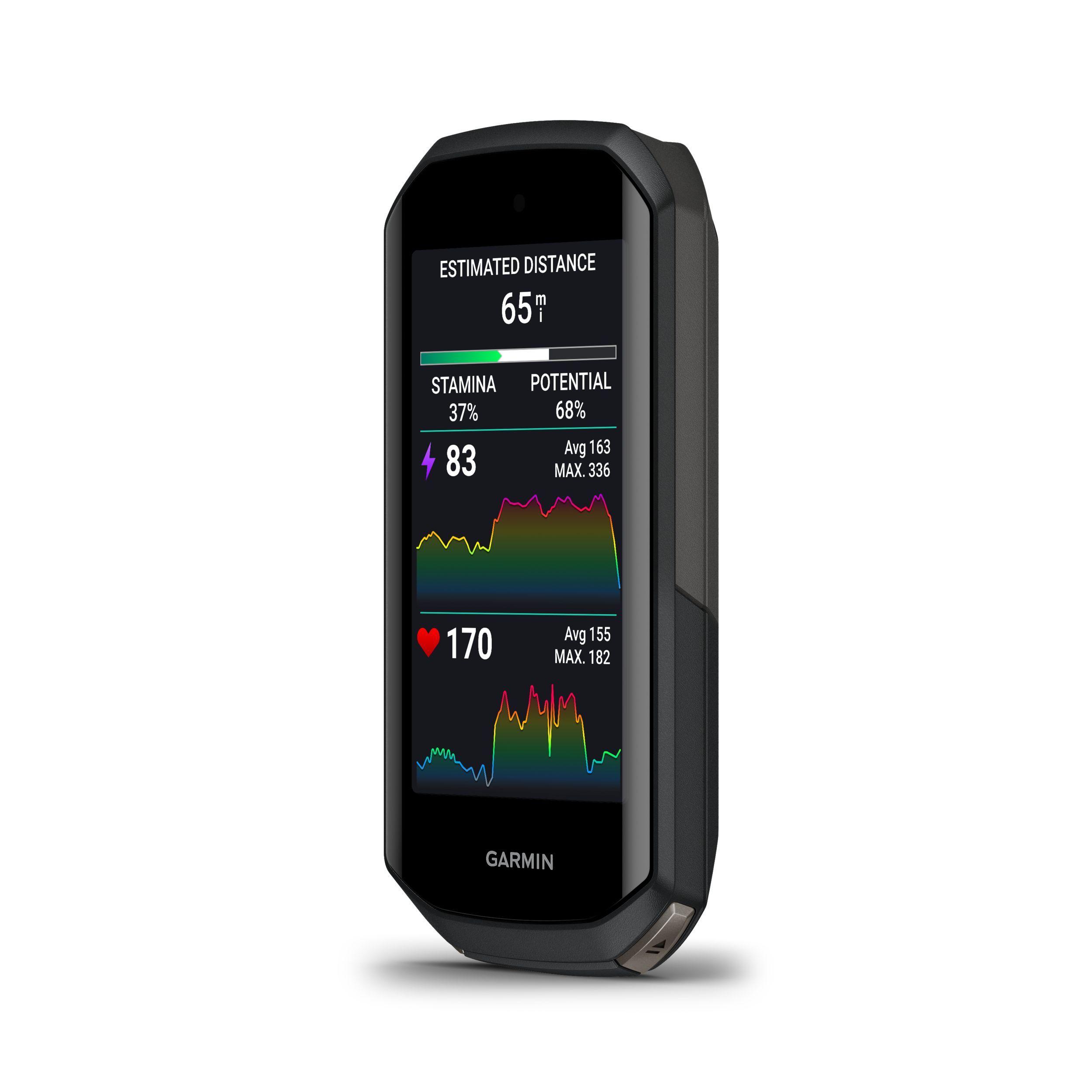 Garmin Edge® 1050 Premium GPS Cycling Computer Front_Angled_Left