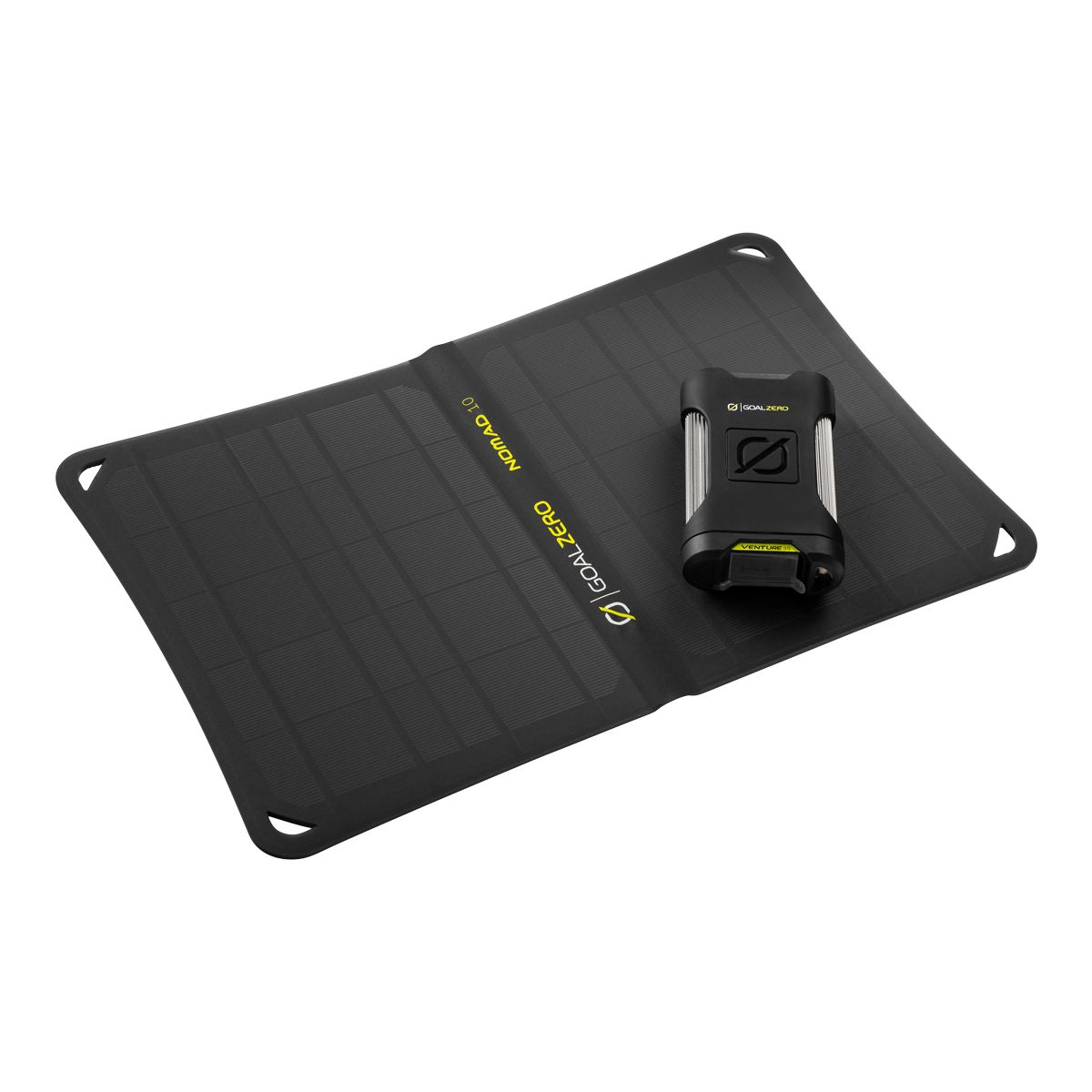 Goal Zero Venture 35 Solar Kit with Nomad 10 Solar Panel Overhead_Plunge