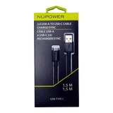 NuPower 1.5M Charge/Sync USB Type C Cable Front_Flat