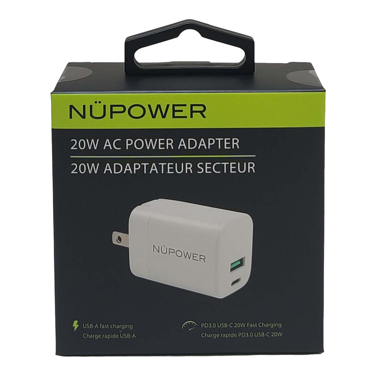 NuPower PD20W Wall Charger Front_Flat