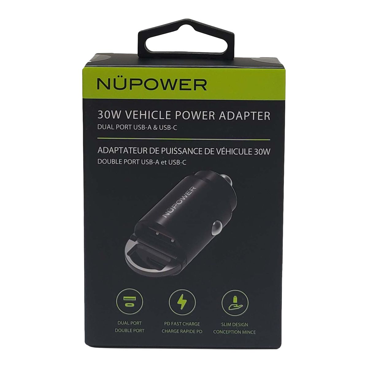 NuPower PD30W Car Charger Front_Flat