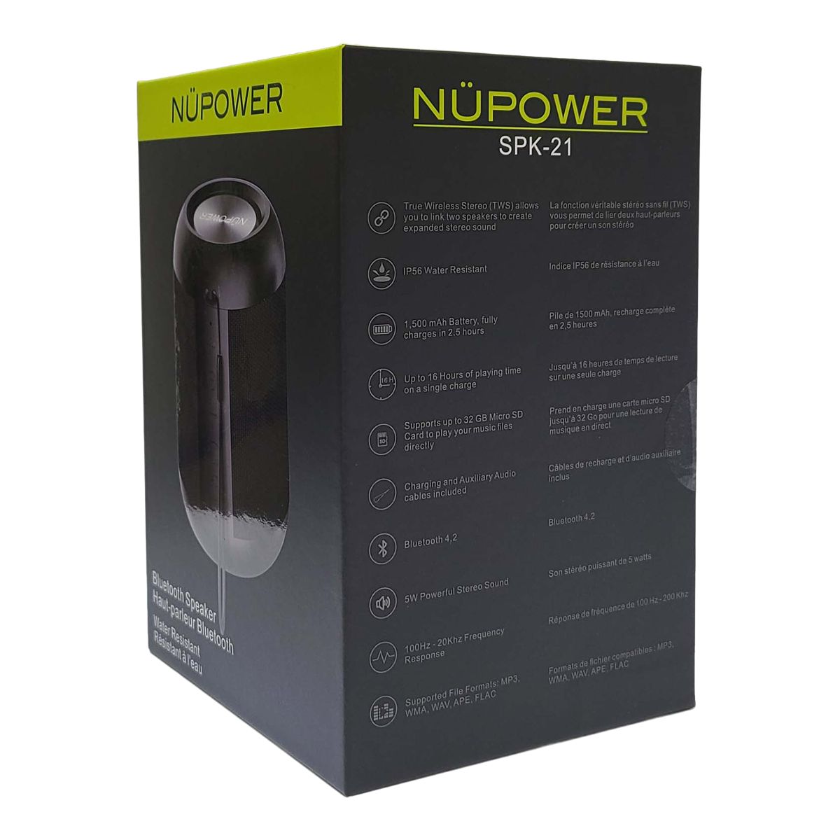 NuPower Bluetooth Speaker Front_Angled_Left