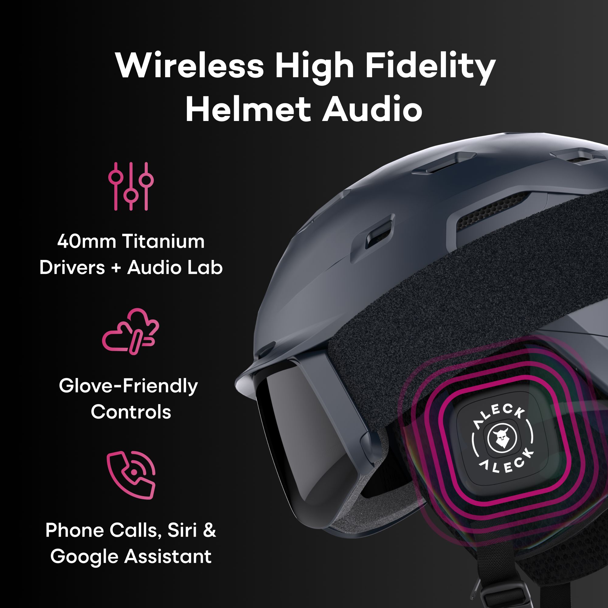 Aleck Nunchuks Wireless Helmet Audio Speaker CloseUp