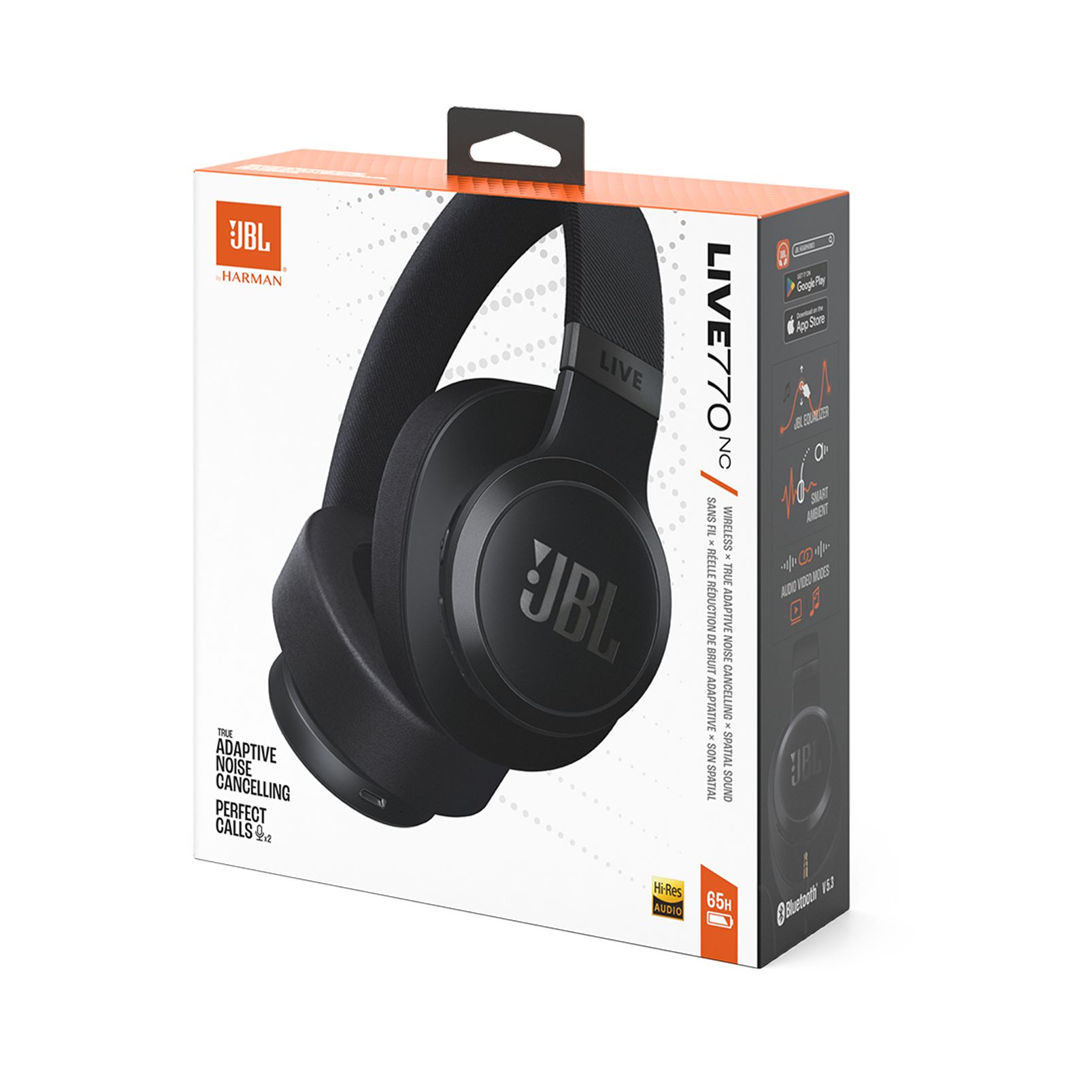 JBL Live 770 BTNC Wireless On-Ear Headphones Front_Three_Fourths_Angled_Left