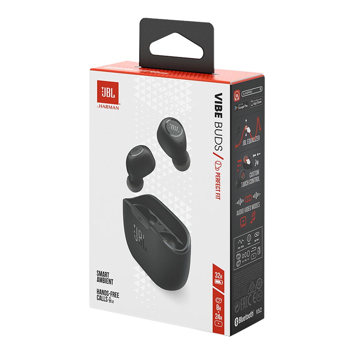 JBL Vibe True Wireless In Ear Earbuds Front_Three_Fourths_Angled_Left