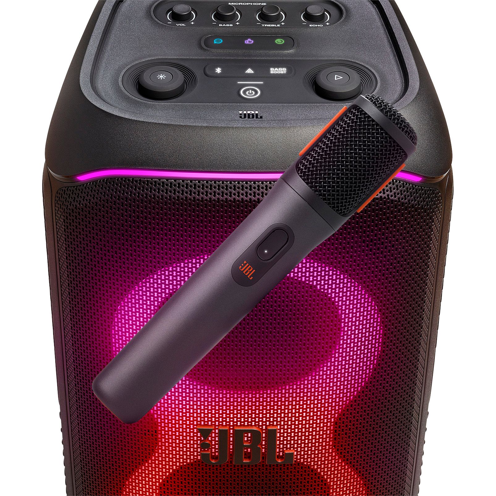 JBL PartyBox Wireless Microphone CloseUp