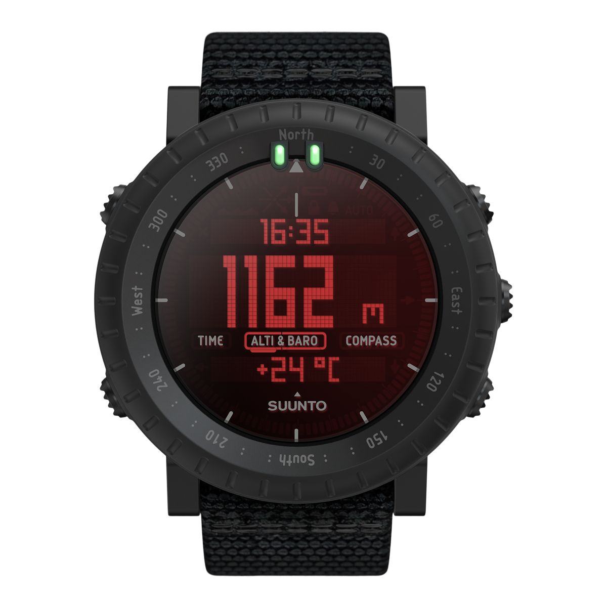 Suunto Core Alpha Stealth Smart Watch  30.48mm  Hiking  Barometer  Compass  GPS