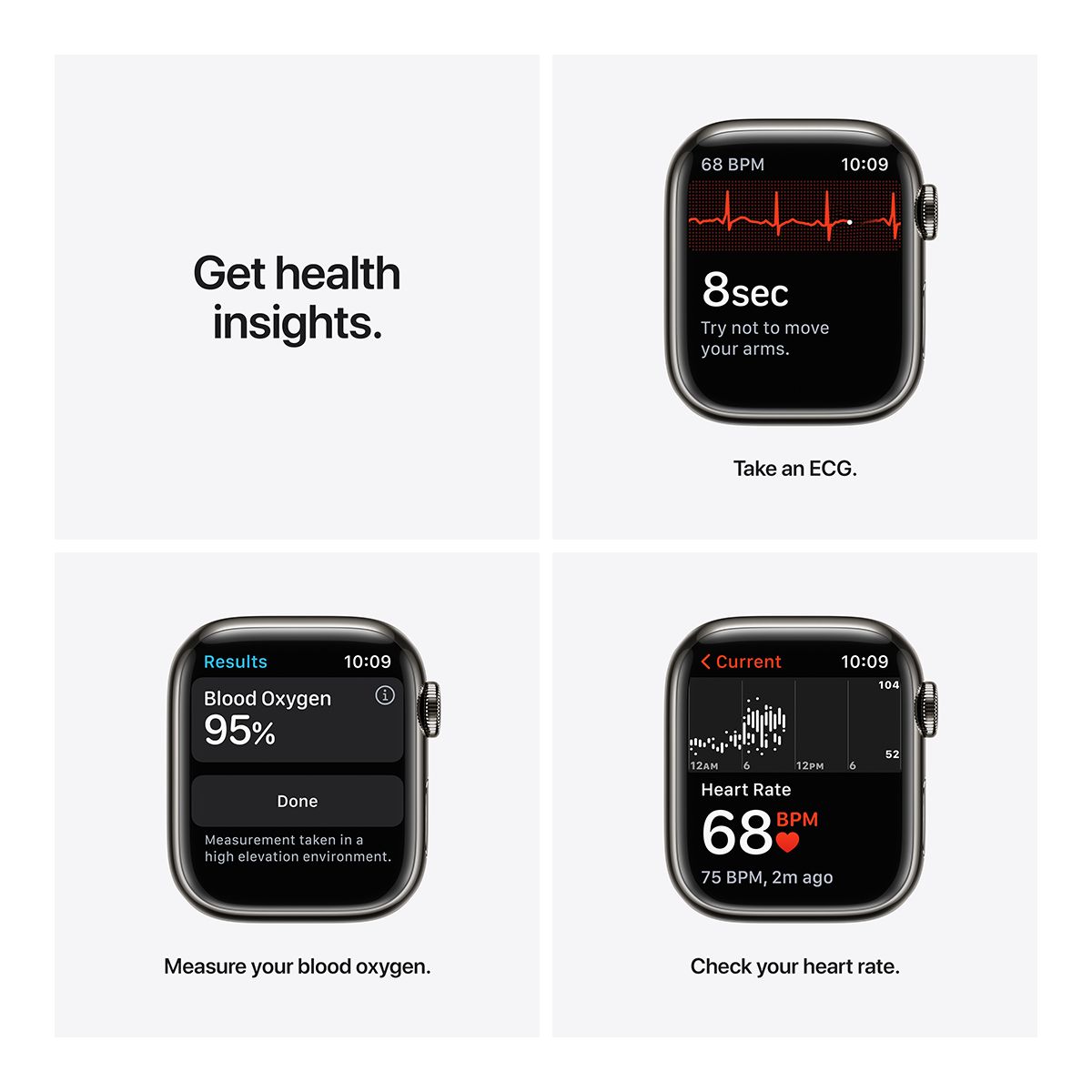 Apple Watch Series 7 (GPS+LTE) 41mm Graphite with Abyss Blue Sport Band Front_Flat