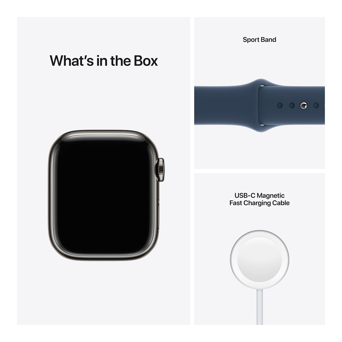 Apple Watch Series 7 (GPS+LTE) 41mm Graphite with Abyss Blue Sport Band Composite_or_Mixed