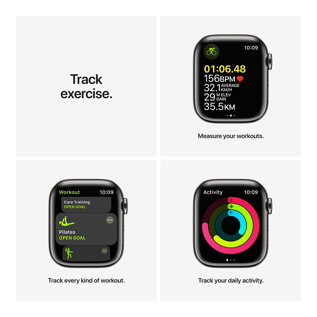 Apple Watch Series 7 (GPS+LTE) 41mm Graphite with Abyss Blue Sport Band Front_Flat
