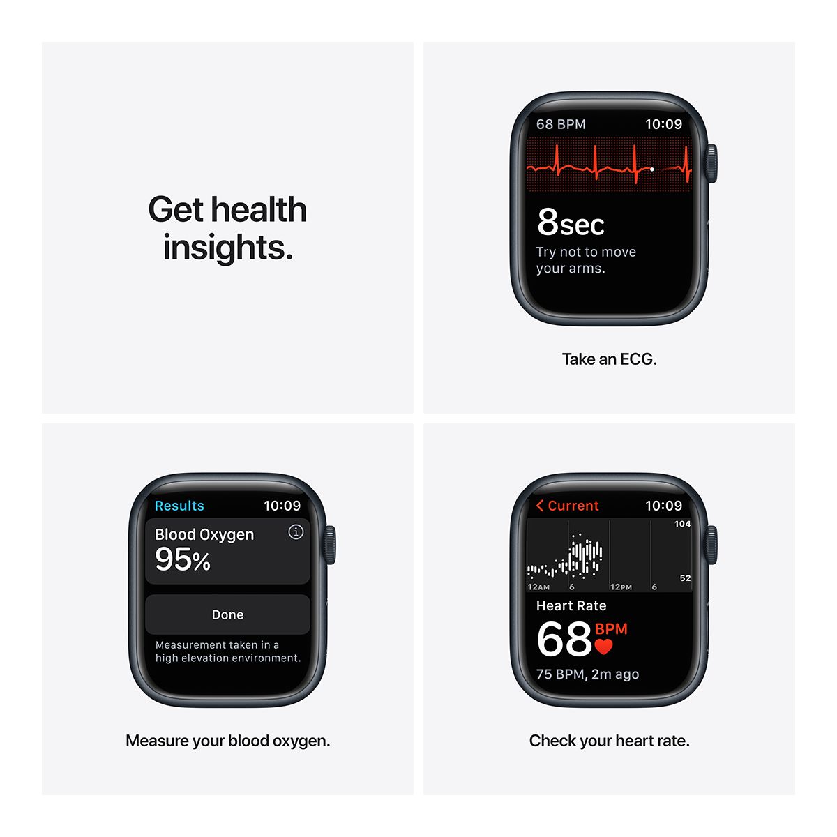 Apple Watch Series 7 (GPS+LTE) 45mm Midnight with Midnight Sport Band Front_Flat