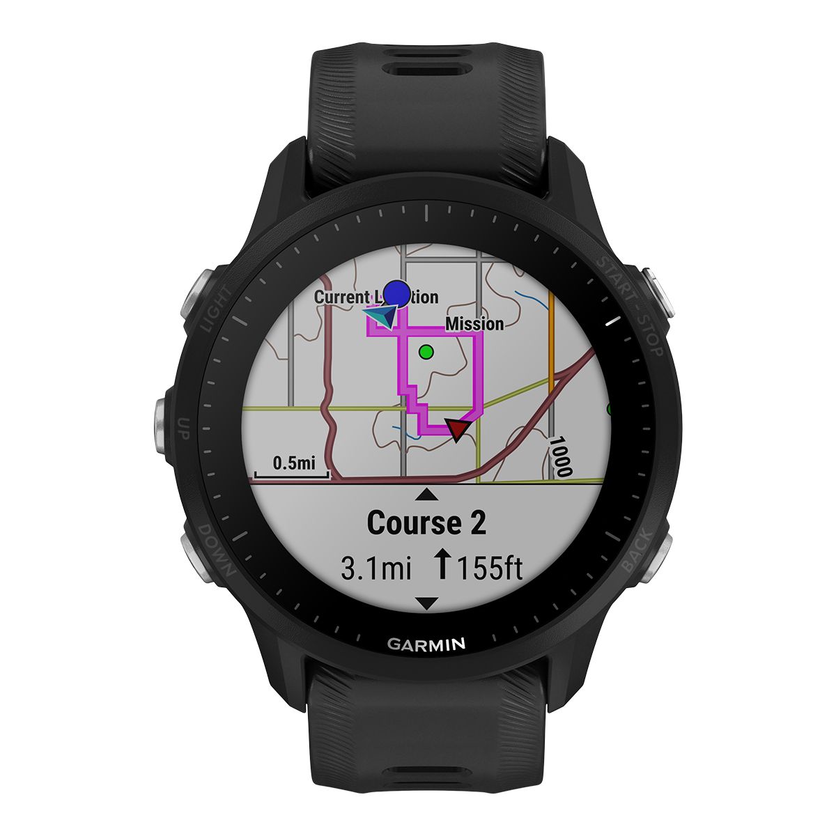 Garmin Forerunner® 955 Fitness Watch Front_Flat